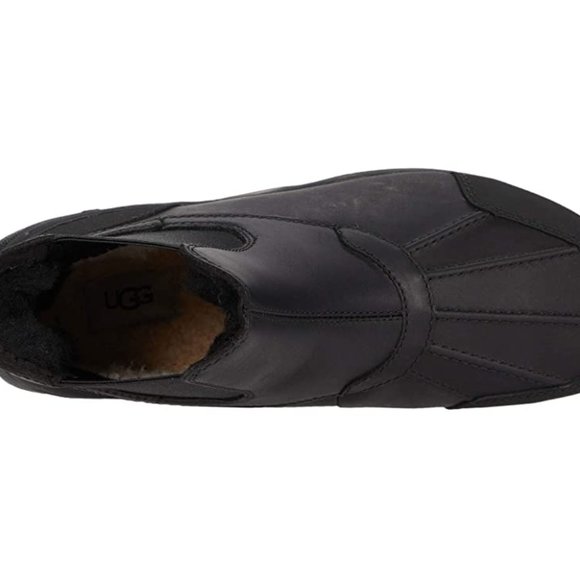 UGG Butte Chelsea leather fur waterproof black boot. Size: 11 main image 9